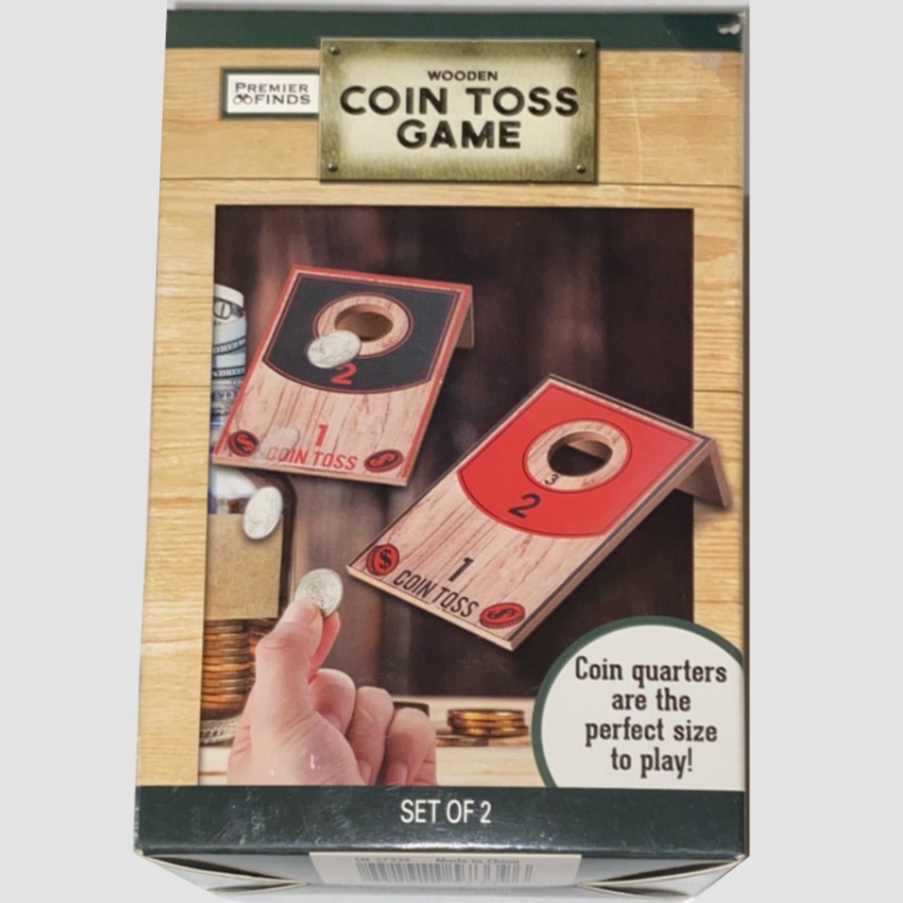 Premier Finds Set of 2 Wooden Coin Toss Game (New)